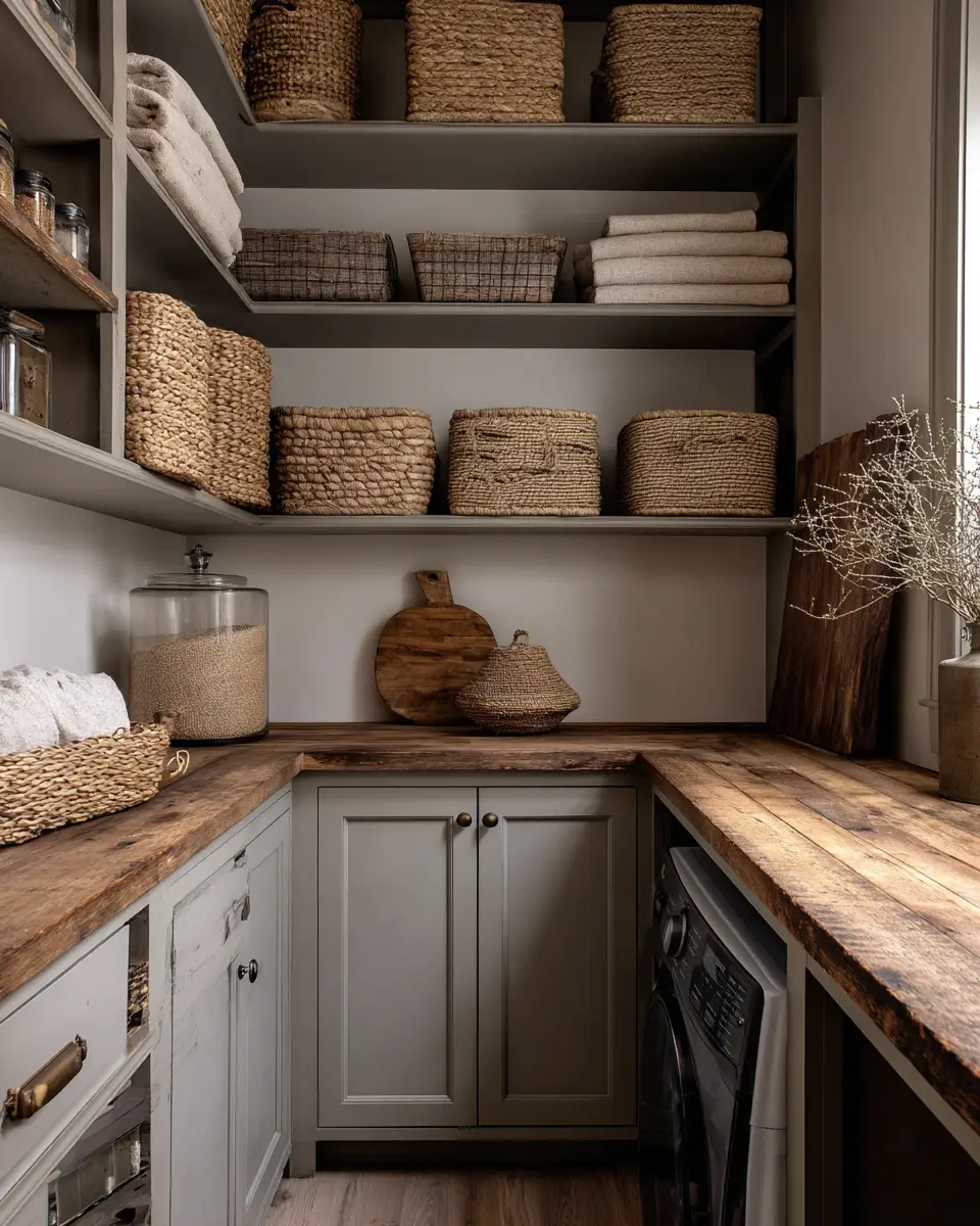 Taupe Farmhouse Laundry Room Decor Ideas