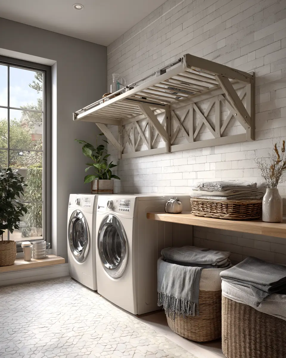 Taupe Farmhouse Laundry Room Decor Ideas