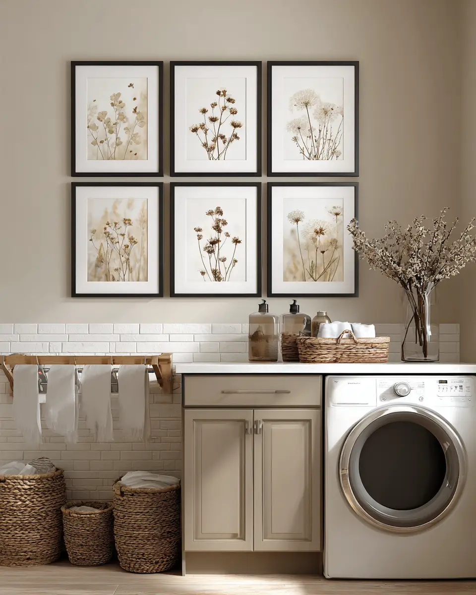 Taupe Farmhouse Laundry Room Decor Ideas