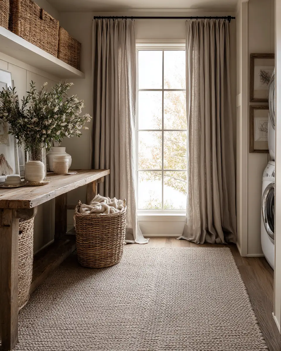 Taupe Farmhouse Laundry Room Decor Ideas