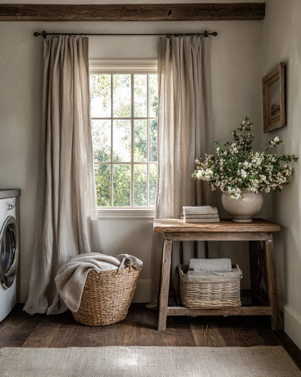 Taupe Farmhouse Laundry Room Decor Ideas