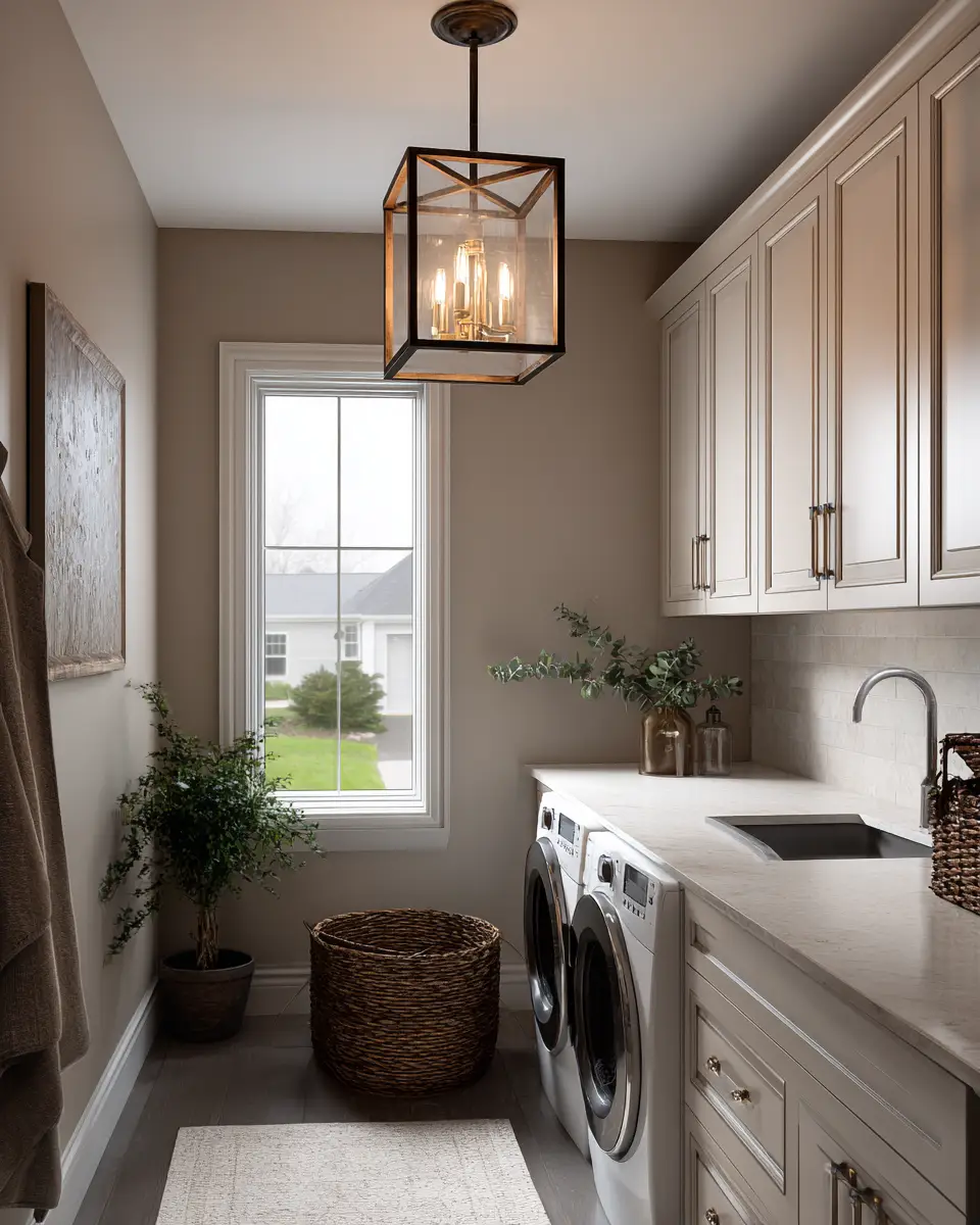 Taupe Farmhouse Laundry Room Decor Ideas