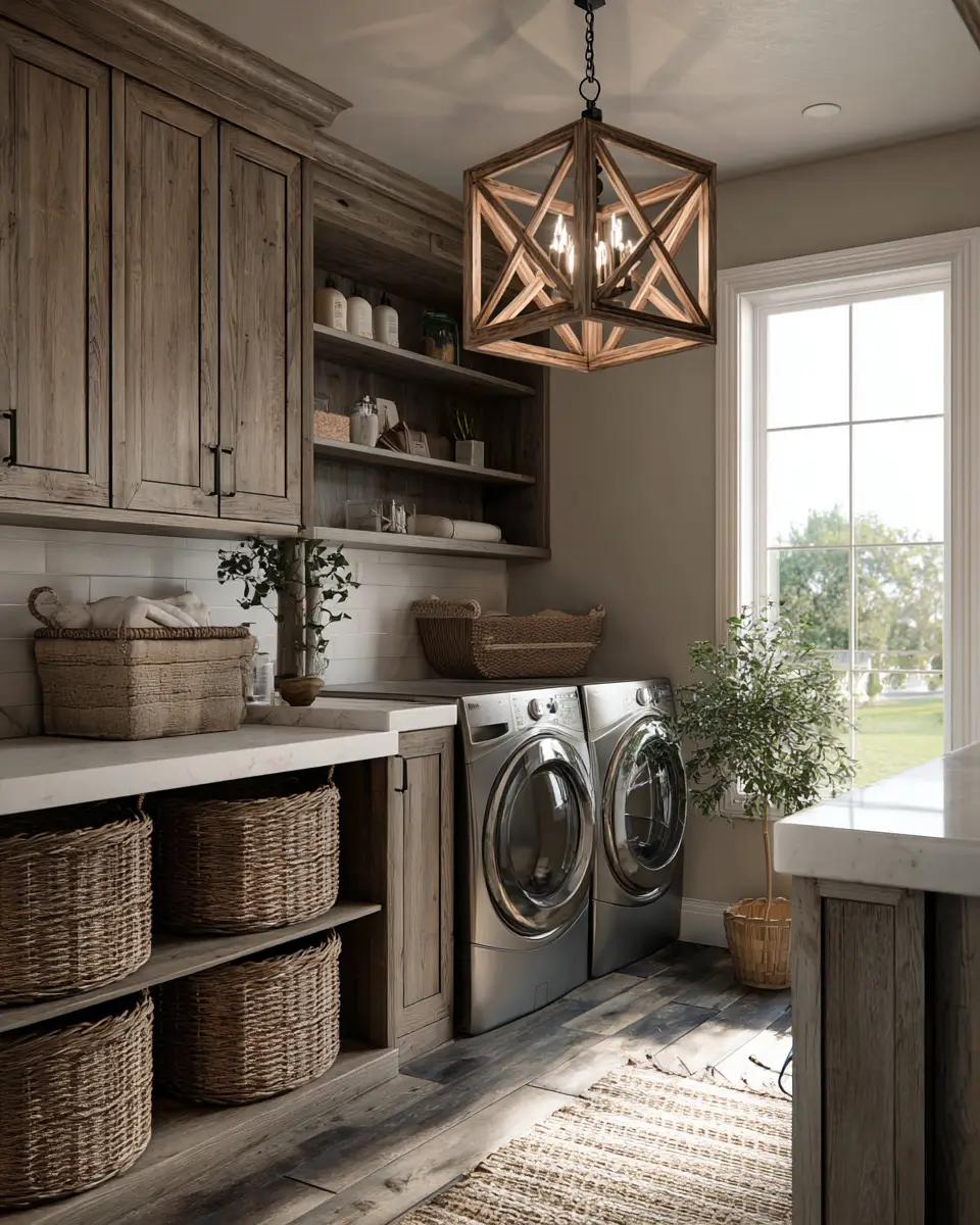 Taupe Farmhouse Laundry Room Decor Ideas