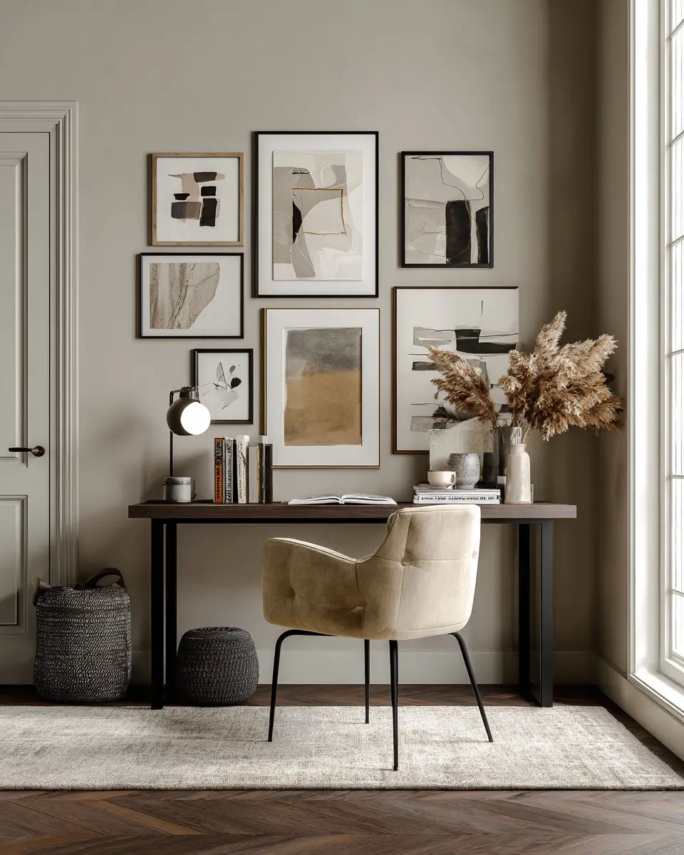 Taupe Home Office Decor Ideas