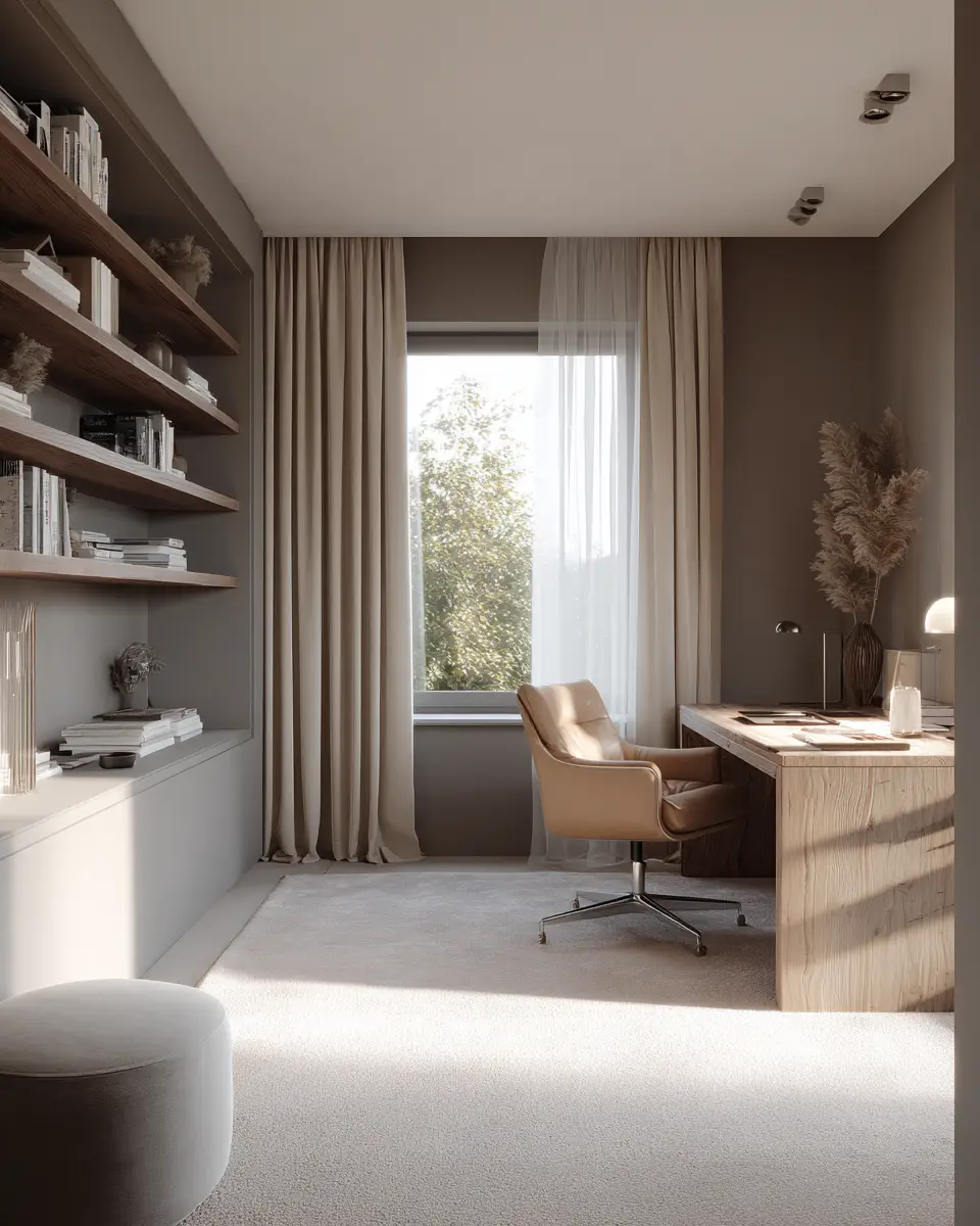 Taupe Home Office Decor Ideas