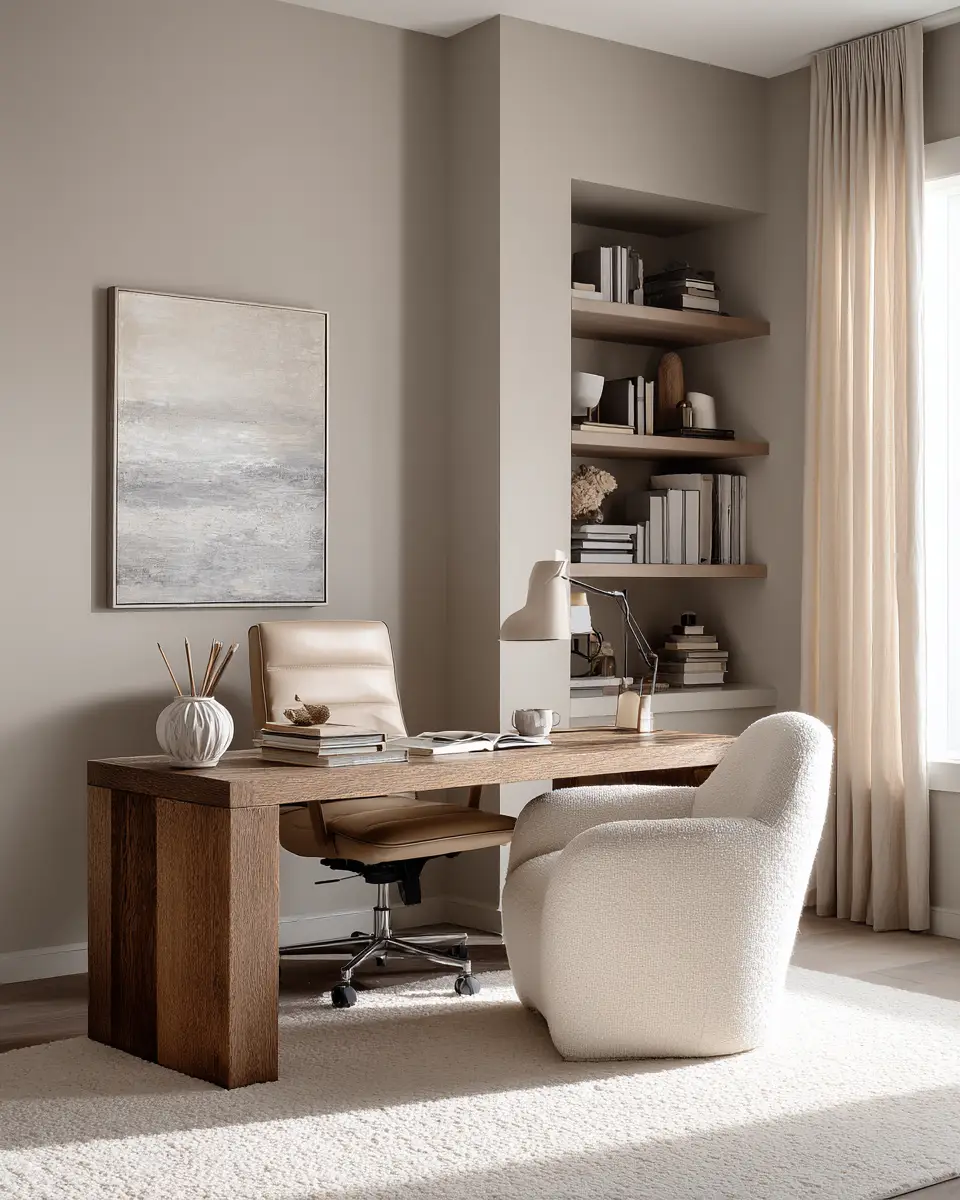 Taupe Home Office Decor Ideas
