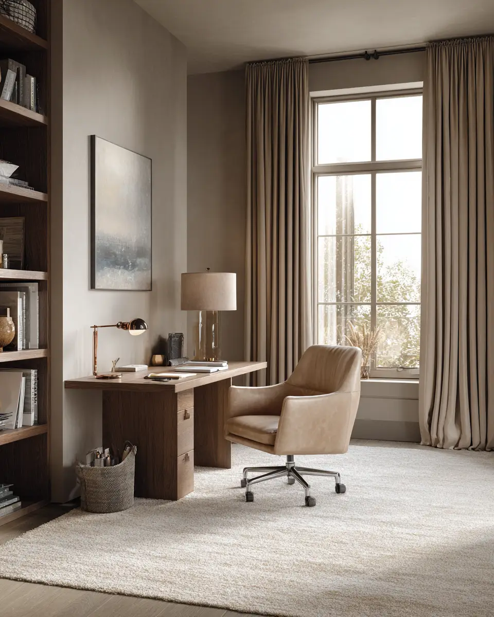 Taupe Home Office Decor Ideas