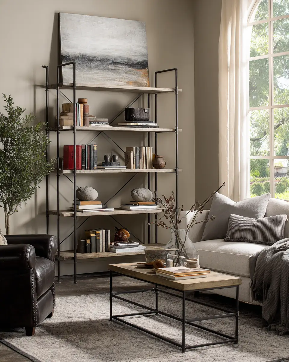 Taupe Industrial Living Room Decor Ideas