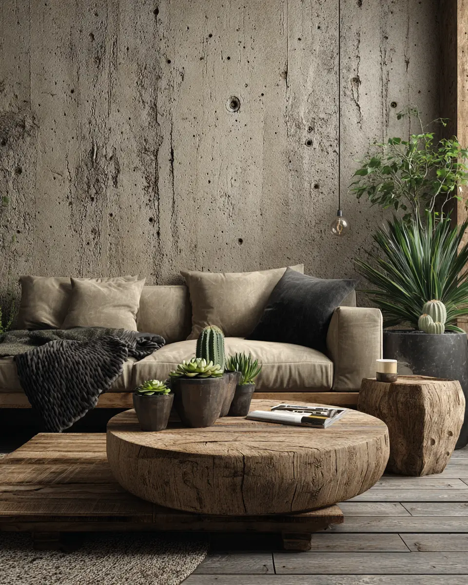 Taupe Industrial Living Room Decor Ideas