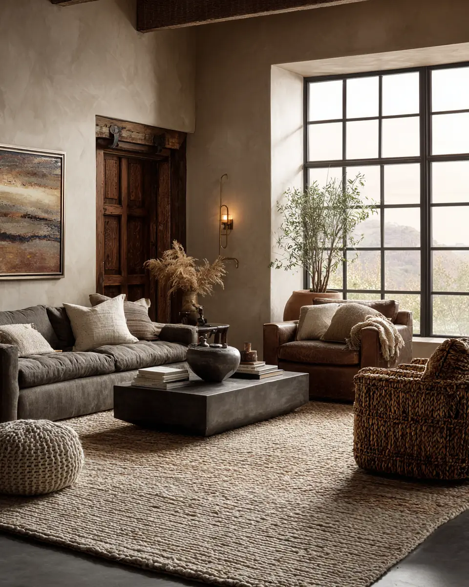 Taupe Industrial Living Room Decor Ideas