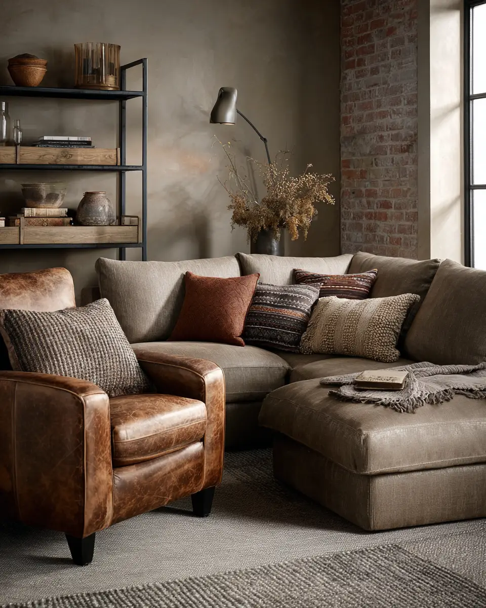 Taupe Industrial Living Room Decor Ideas