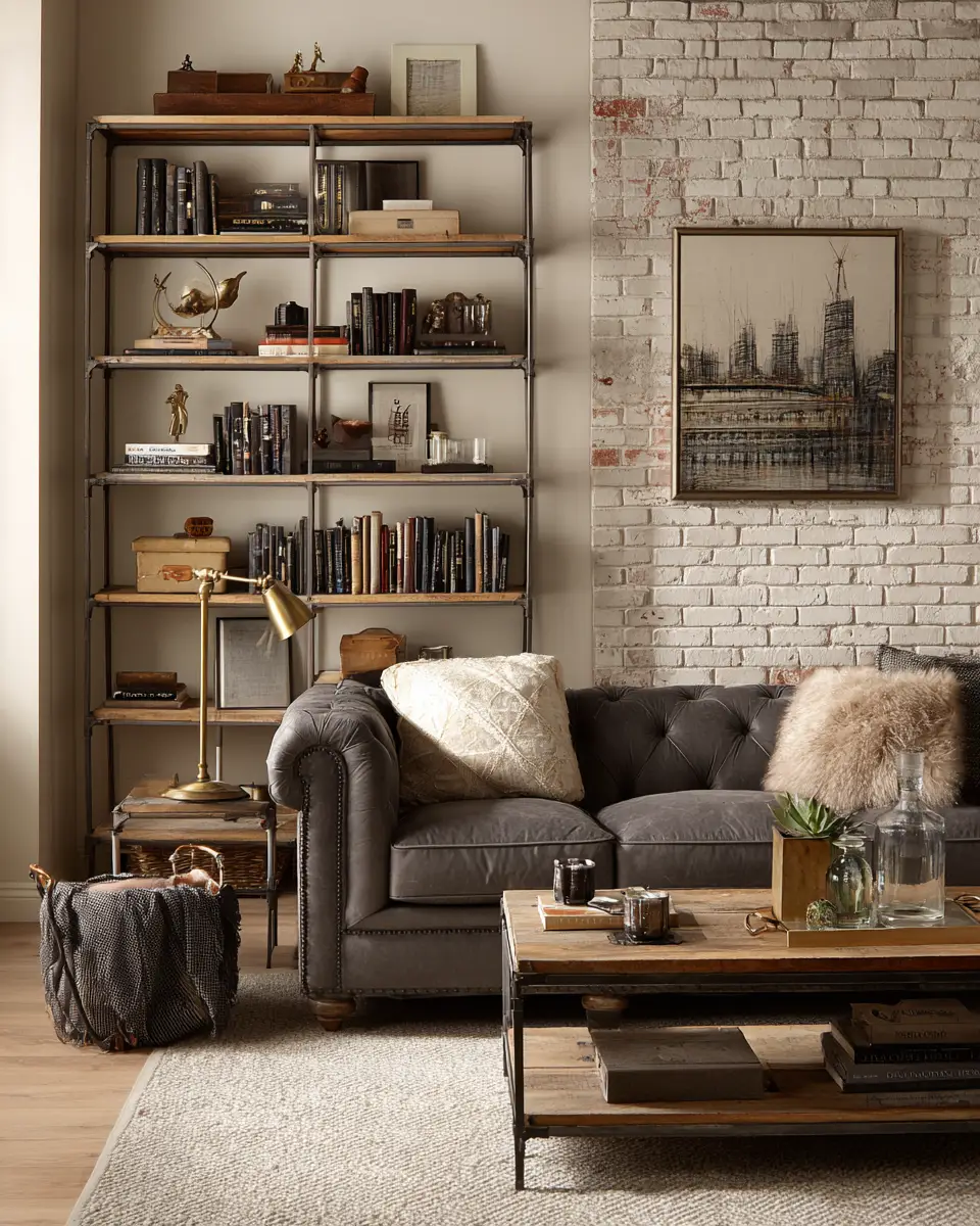 Taupe Industrial Living Room Decor Ideas