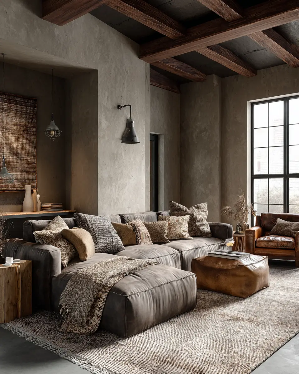 Taupe Industrial Living Room Decor Ideas