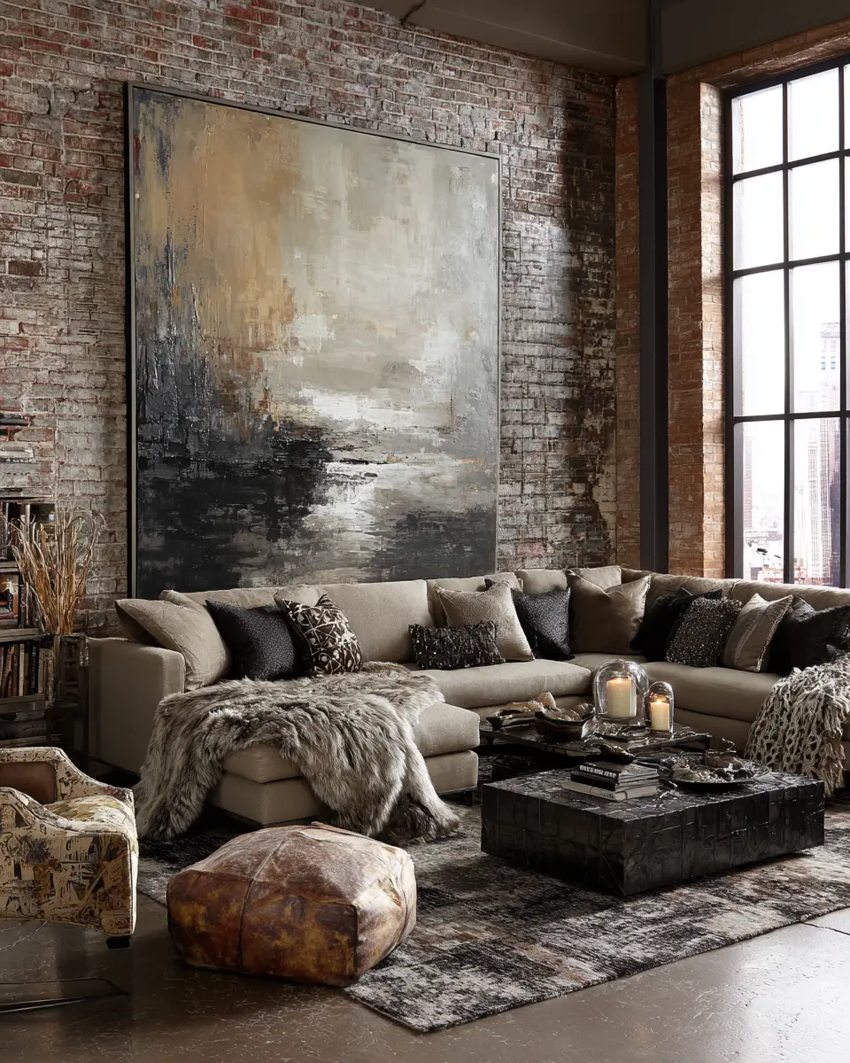 Taupe Industrial Living Room Decor Ideas
