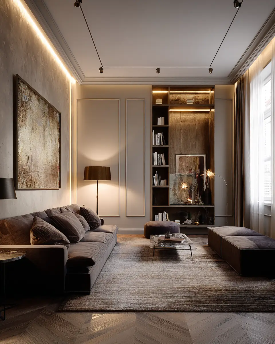 Taupe Industrial Living Room Decor Ideas