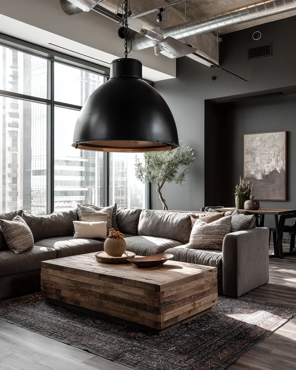 Taupe Industrial Living Room Decor Ideas