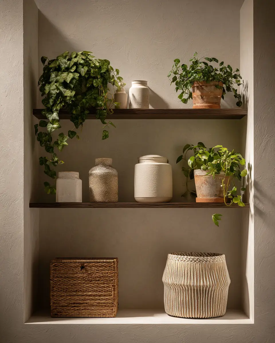 Taupe Japandi Laundry Room Decor Ideas