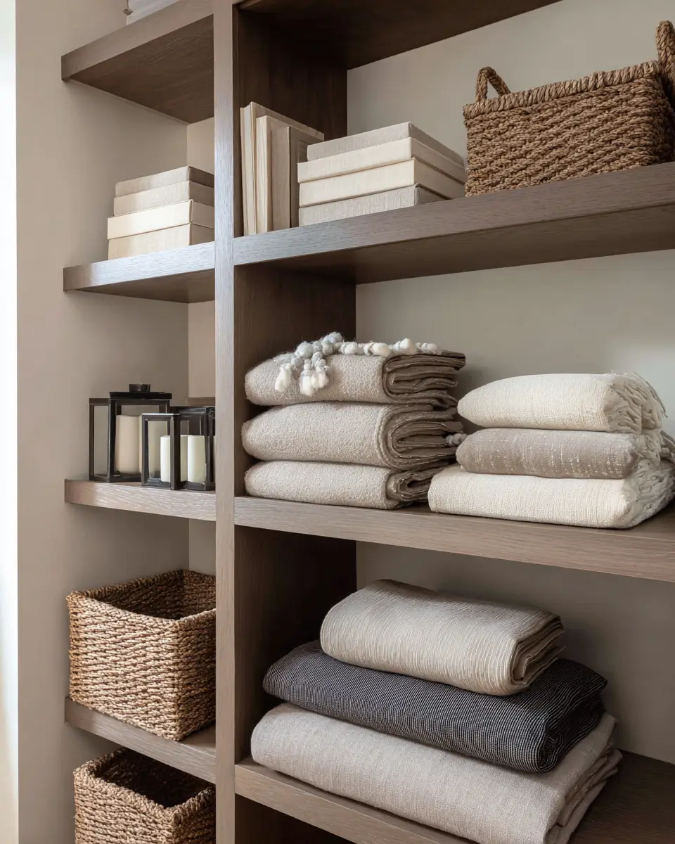 Taupe Japandi Laundry Room Decor Ideas