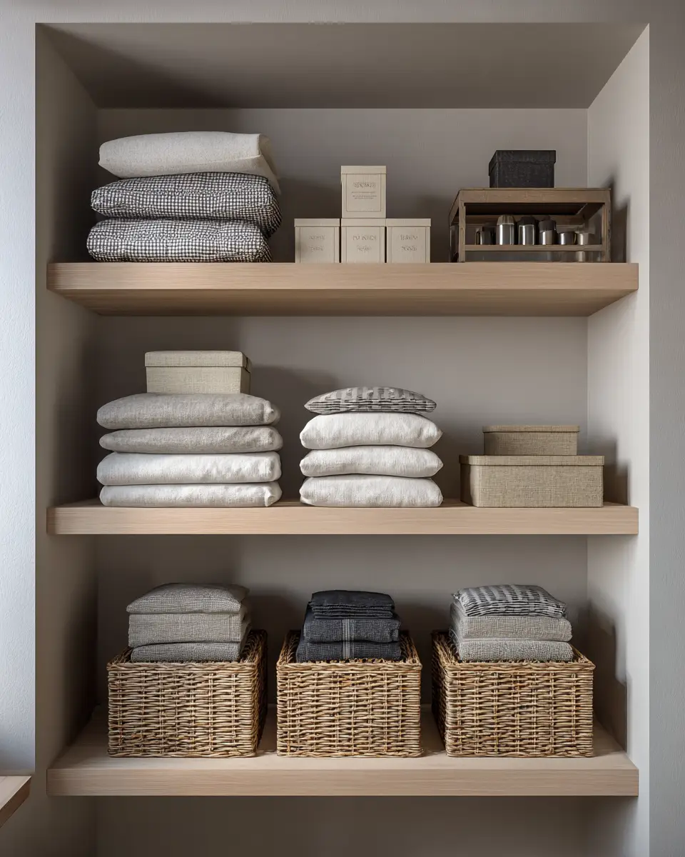 Taupe Japandi Laundry Room Decor Ideas