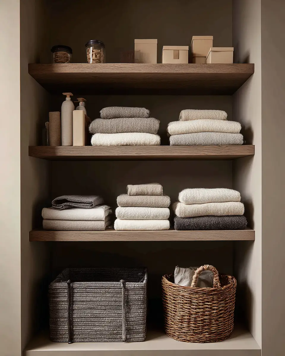 Taupe Japandi Laundry Room Decor Ideas