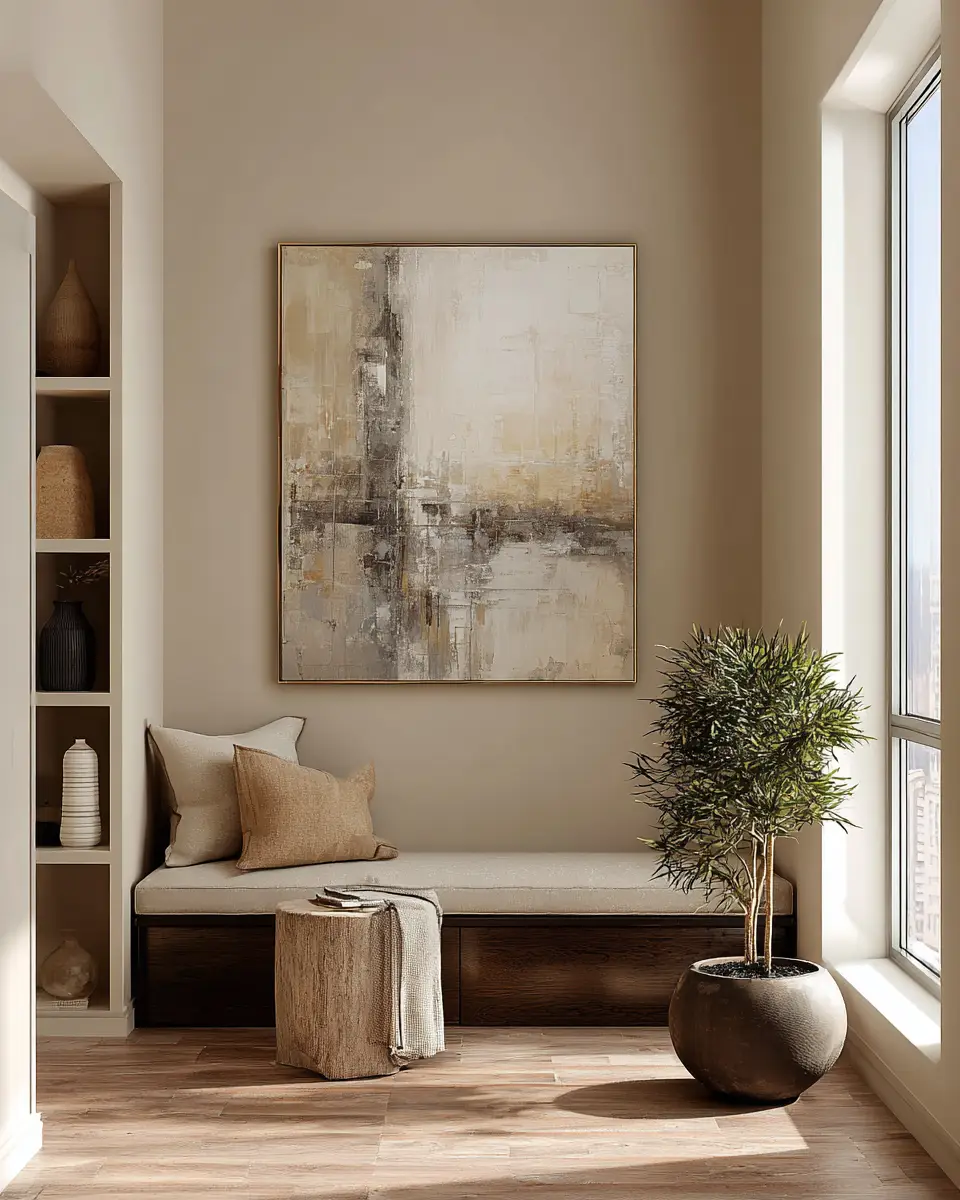 Taupe Japandi Laundry Room Decor Ideas