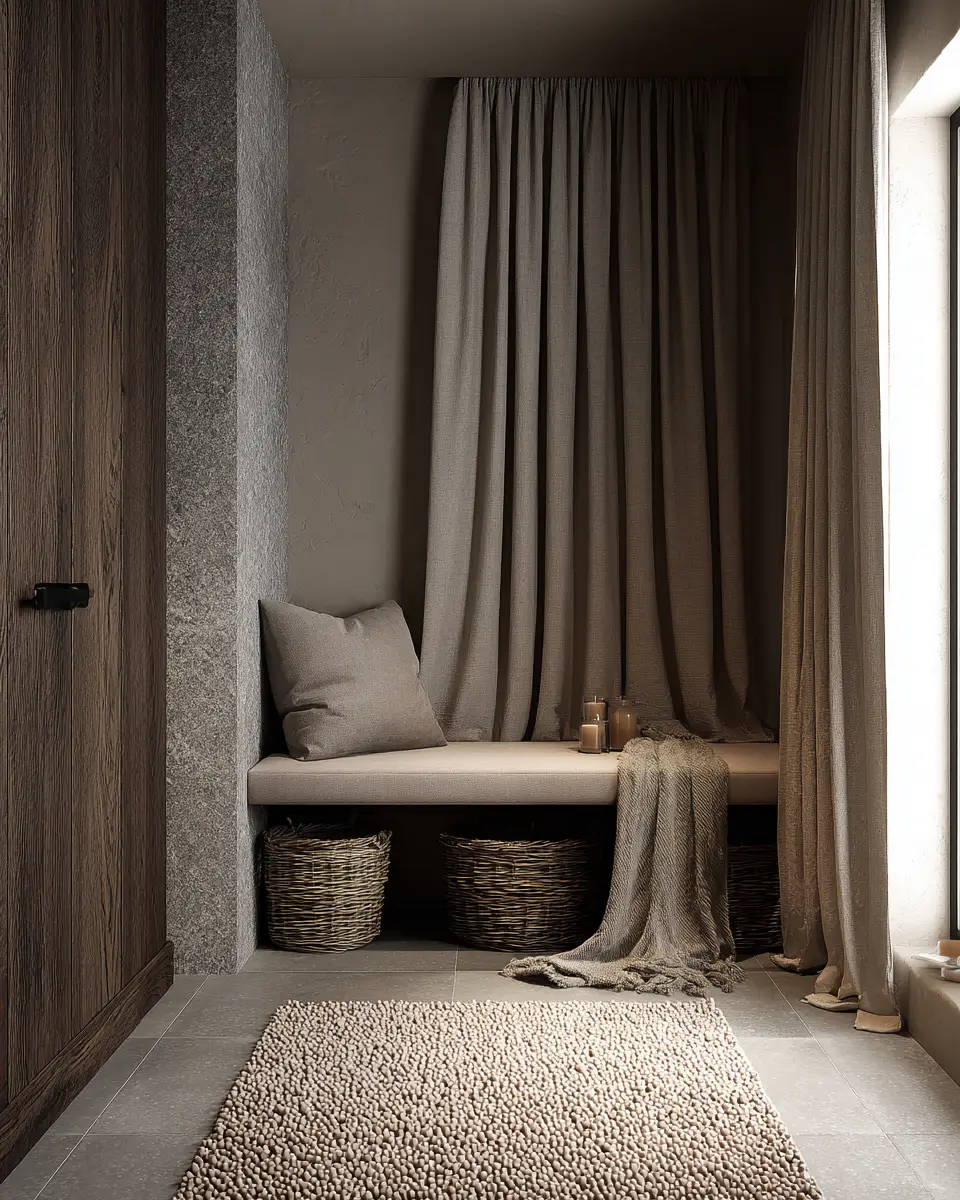 Taupe Japandi Laundry Room Decor Ideas