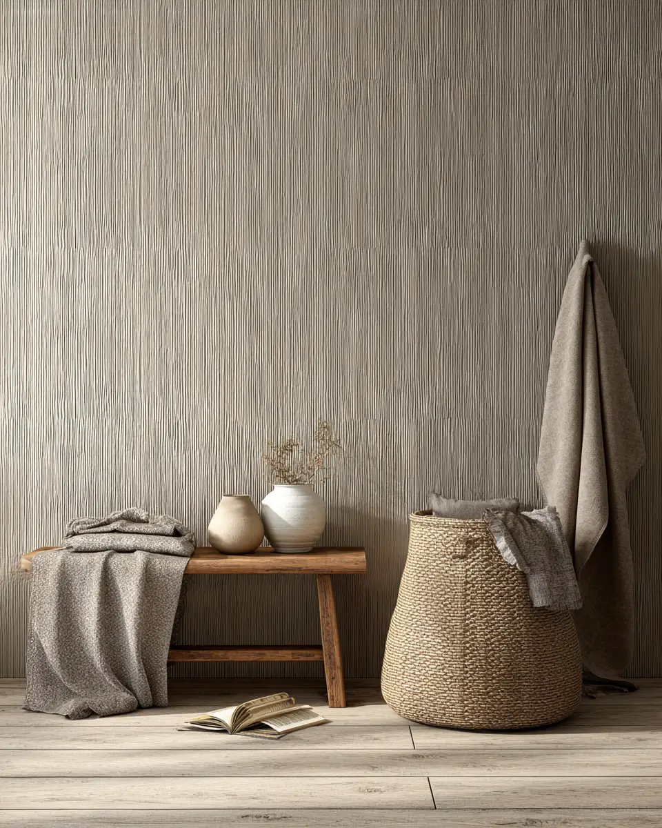 Taupe Japandi Laundry Room Decor Ideas