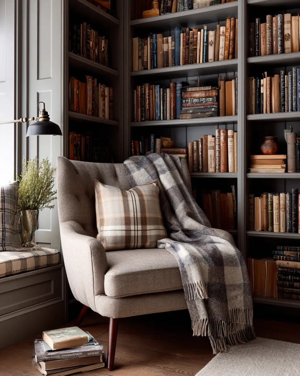 Taupe Mid-Century Modern Home Office Decor Ideas