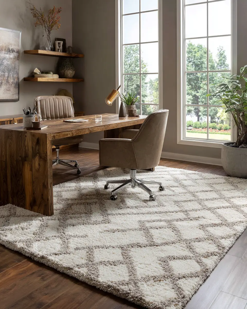 Taupe Mid-Century Modern Home Office Decor Ideas