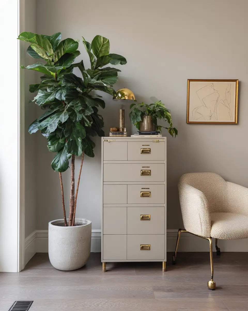 Taupe Mid-Century Modern Home Office Decor Ideas