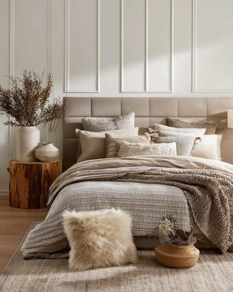 Taupe Minimalist Bedroom Decor Ideas - Featured