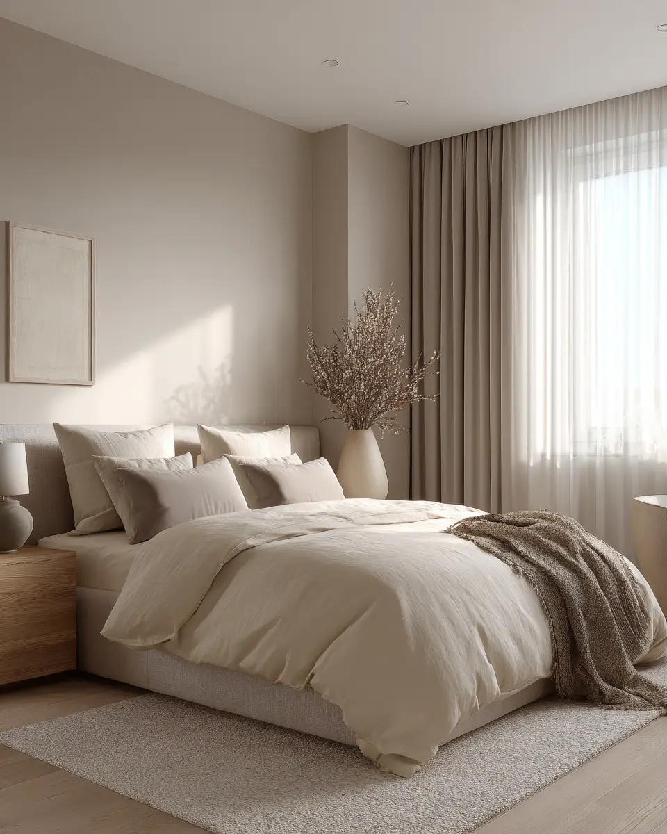 Taupe Minimalist Bedroom Decor Ideas