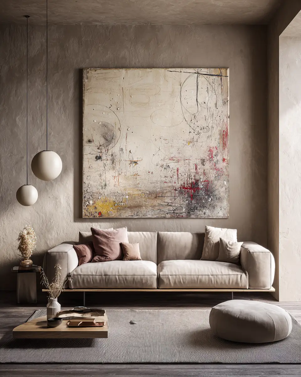 Taupe Minimalist Living Room Decor Ideas