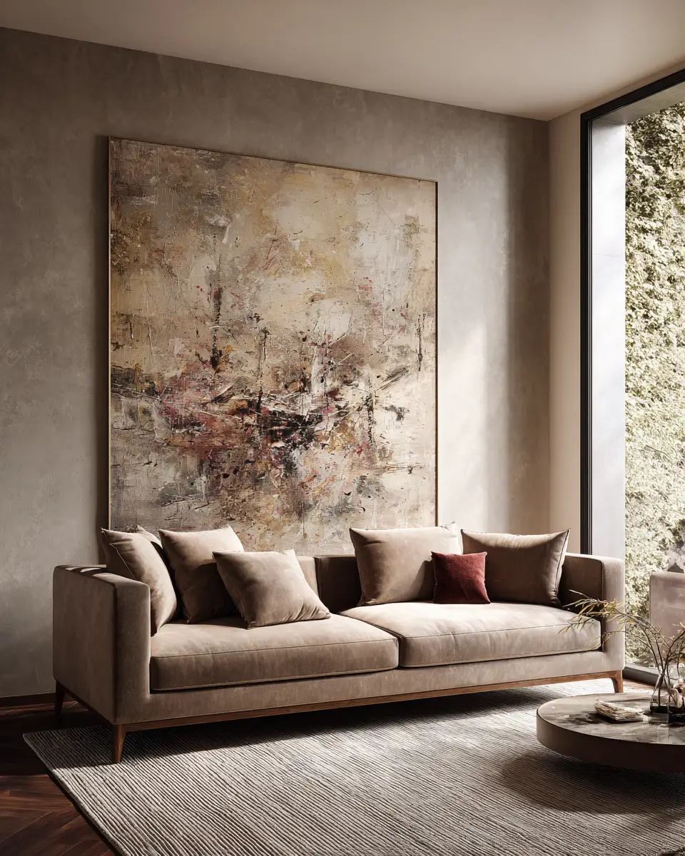 Taupe Minimalist Living Room Decor Ideas