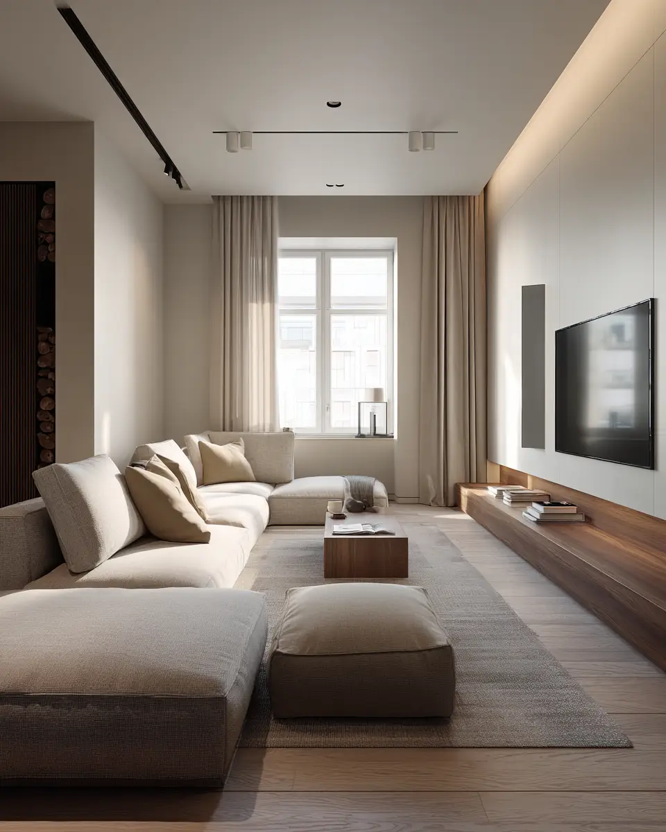 Taupe Minimalist Living Room Decor Ideas