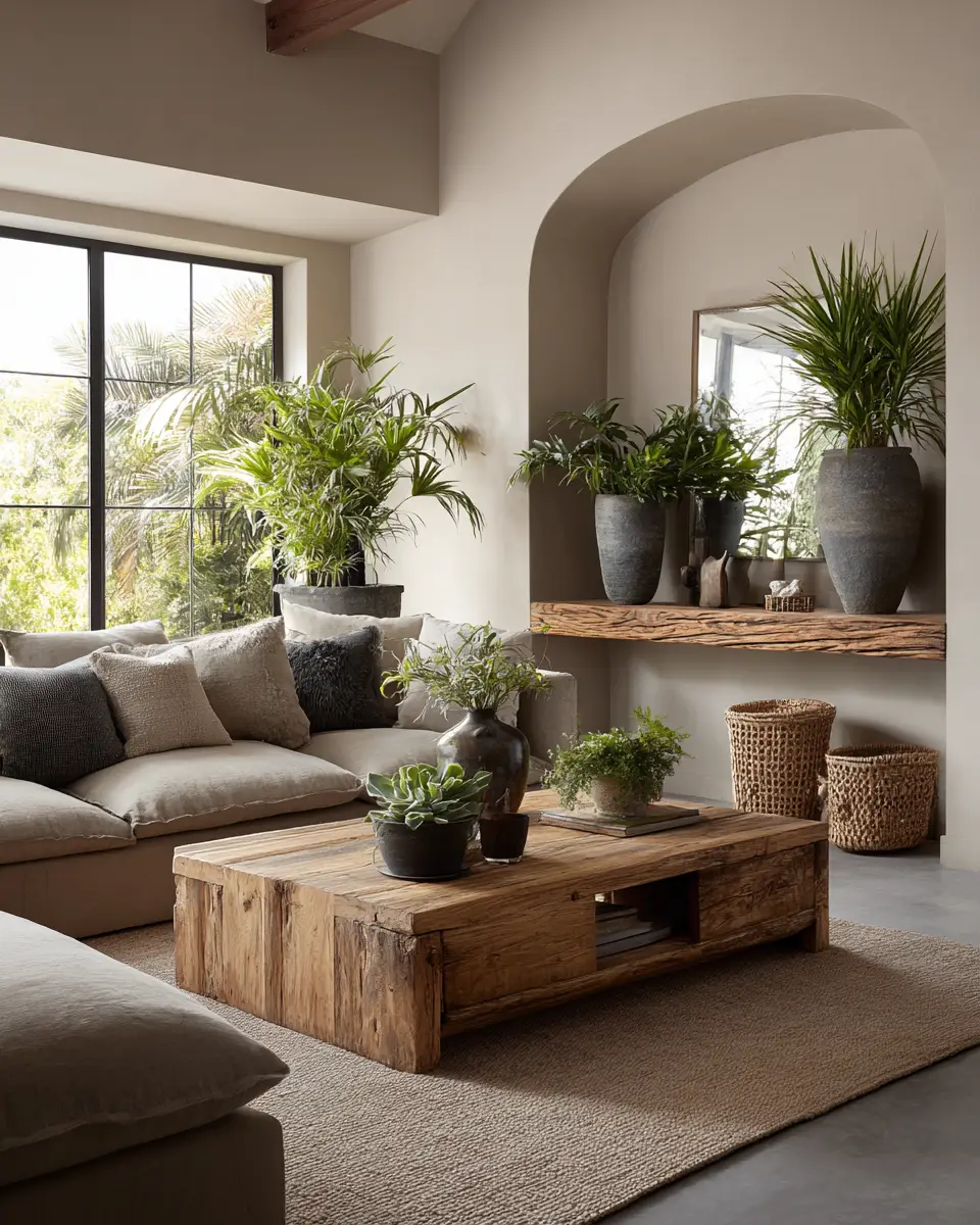 Taupe Minimalist Living Room Decor Ideas