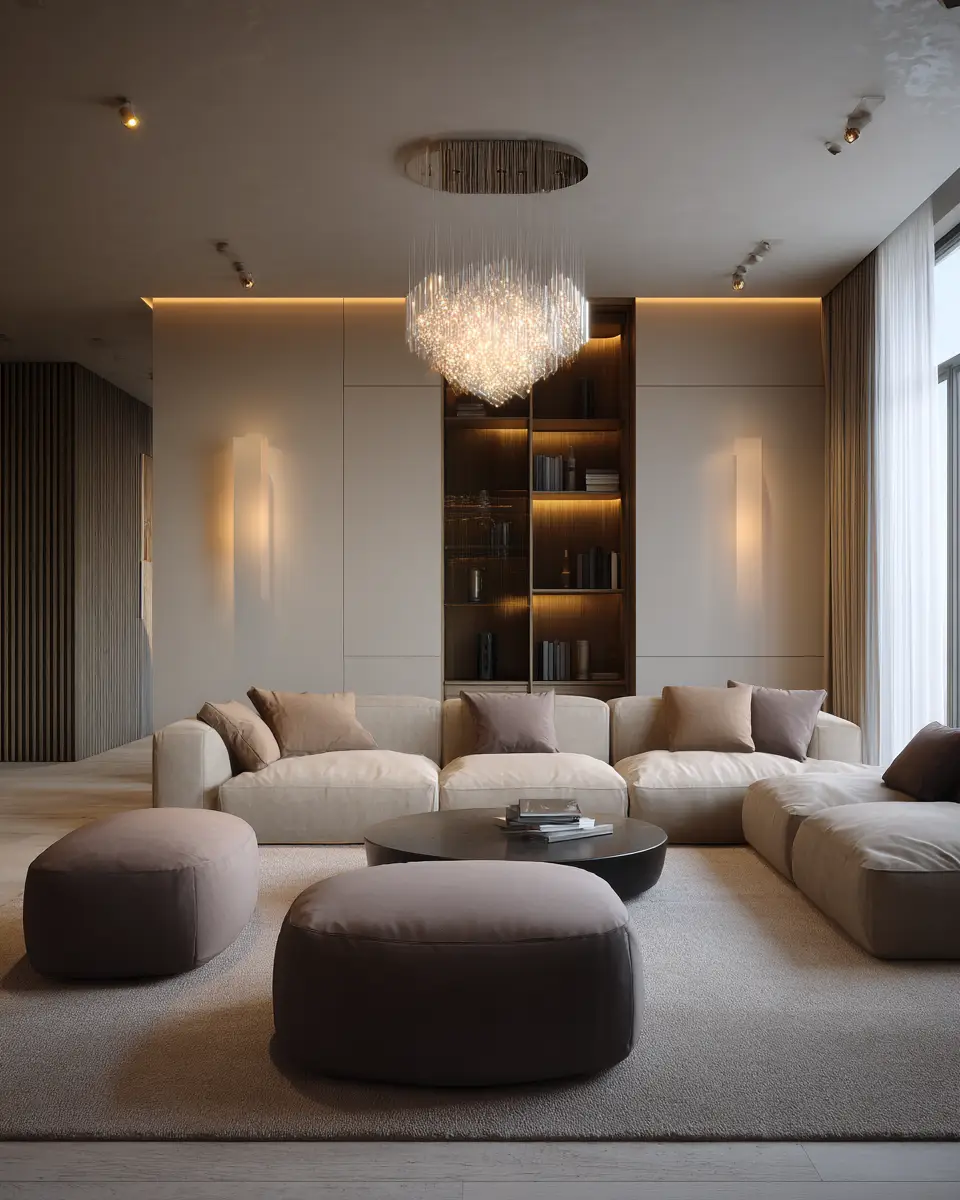 Taupe Minimalist Living Room Decor Ideas