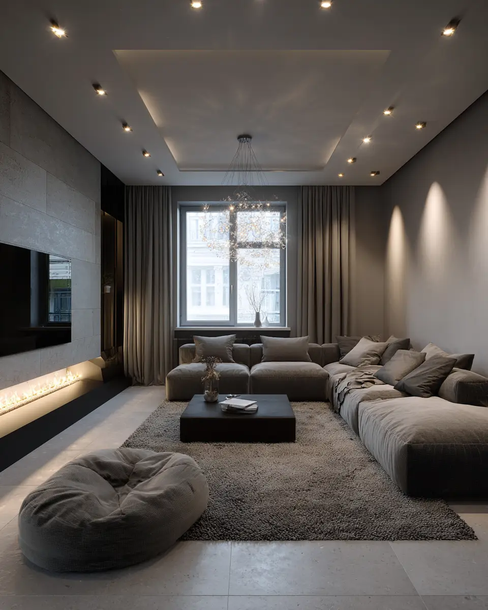 Taupe Minimalist Living Room Decor Ideas