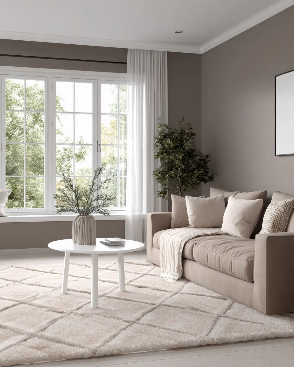 Taupe Minimalist Living Room Decor Ideas