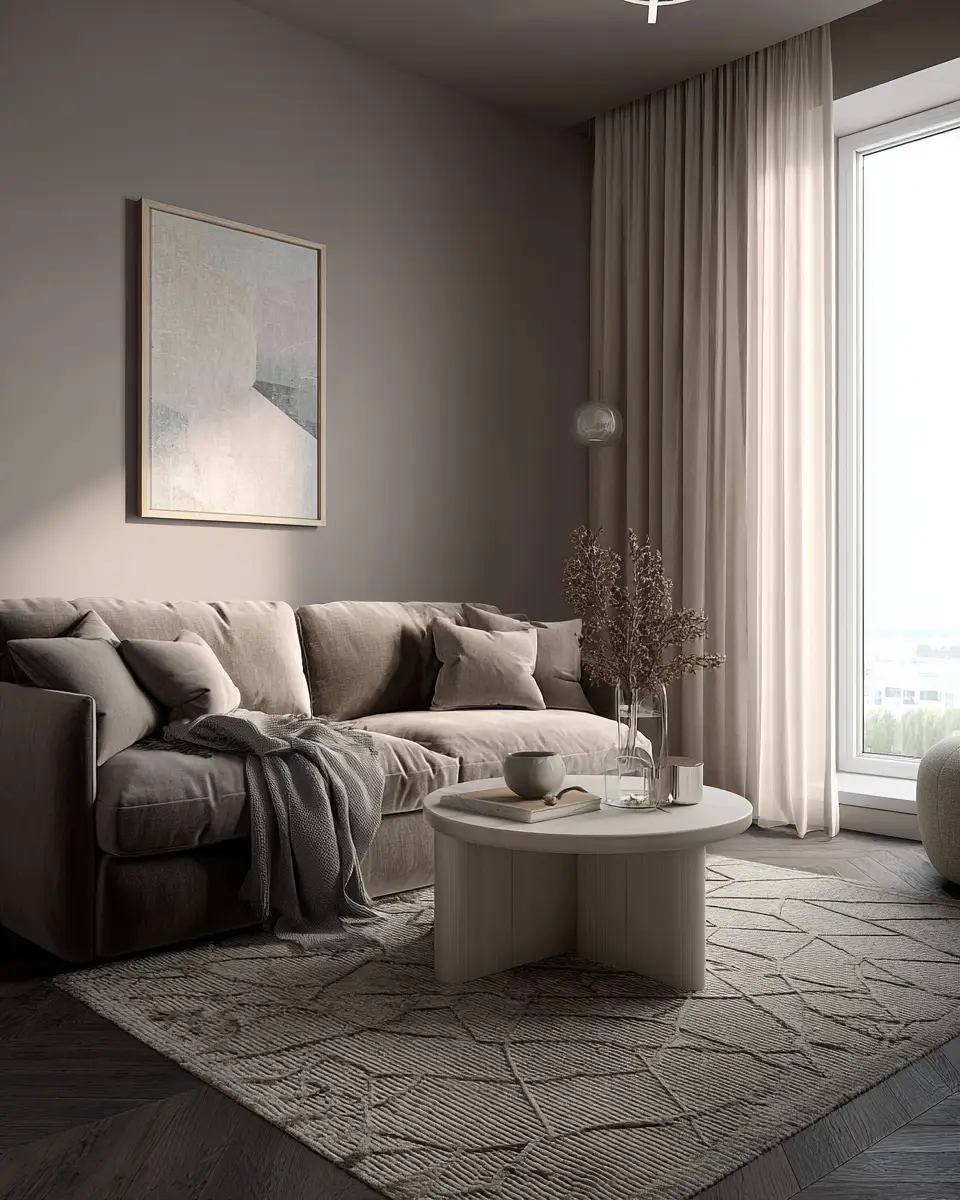 Taupe Minimalist Living Room Decor Ideas