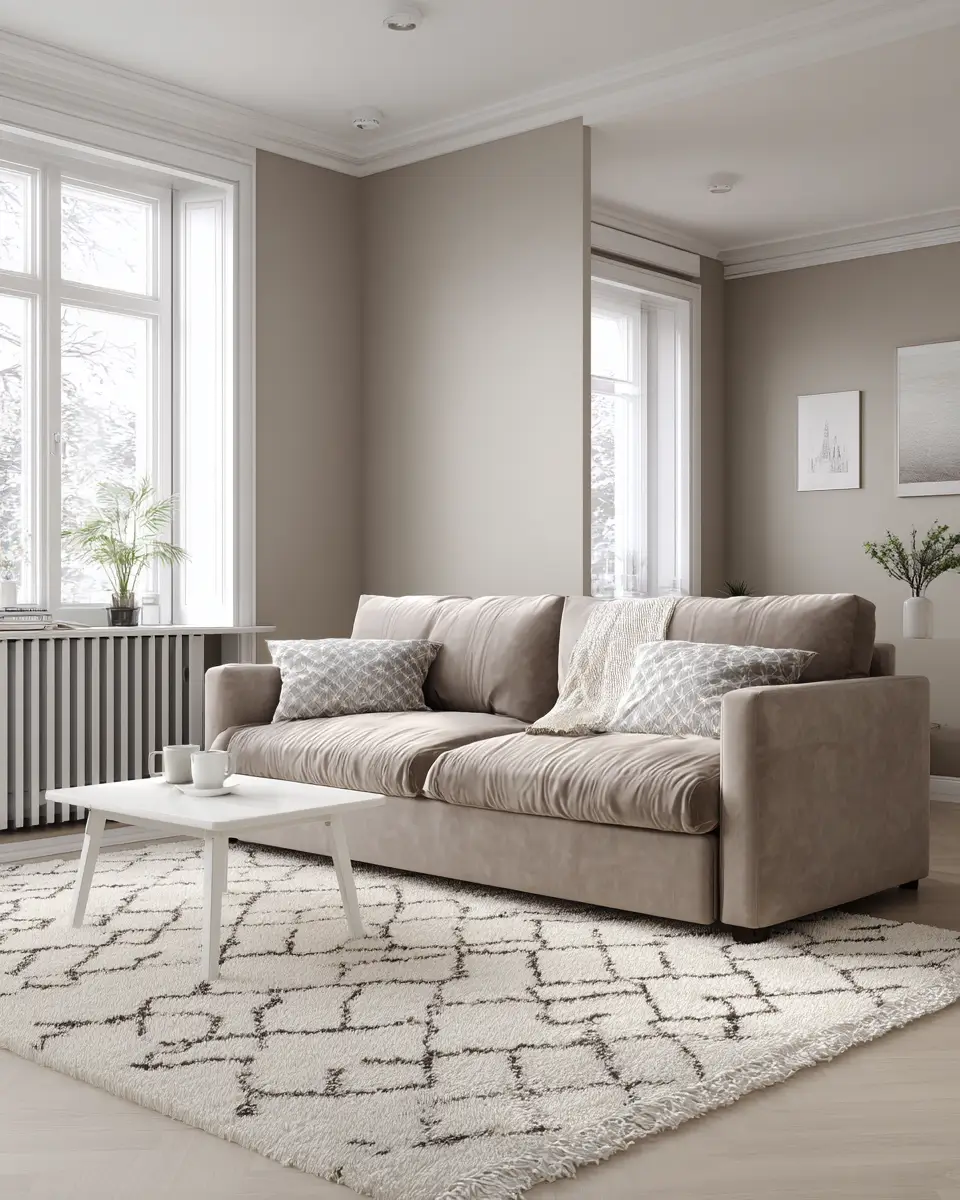 Taupe Minimalist Living Room Decor Ideas