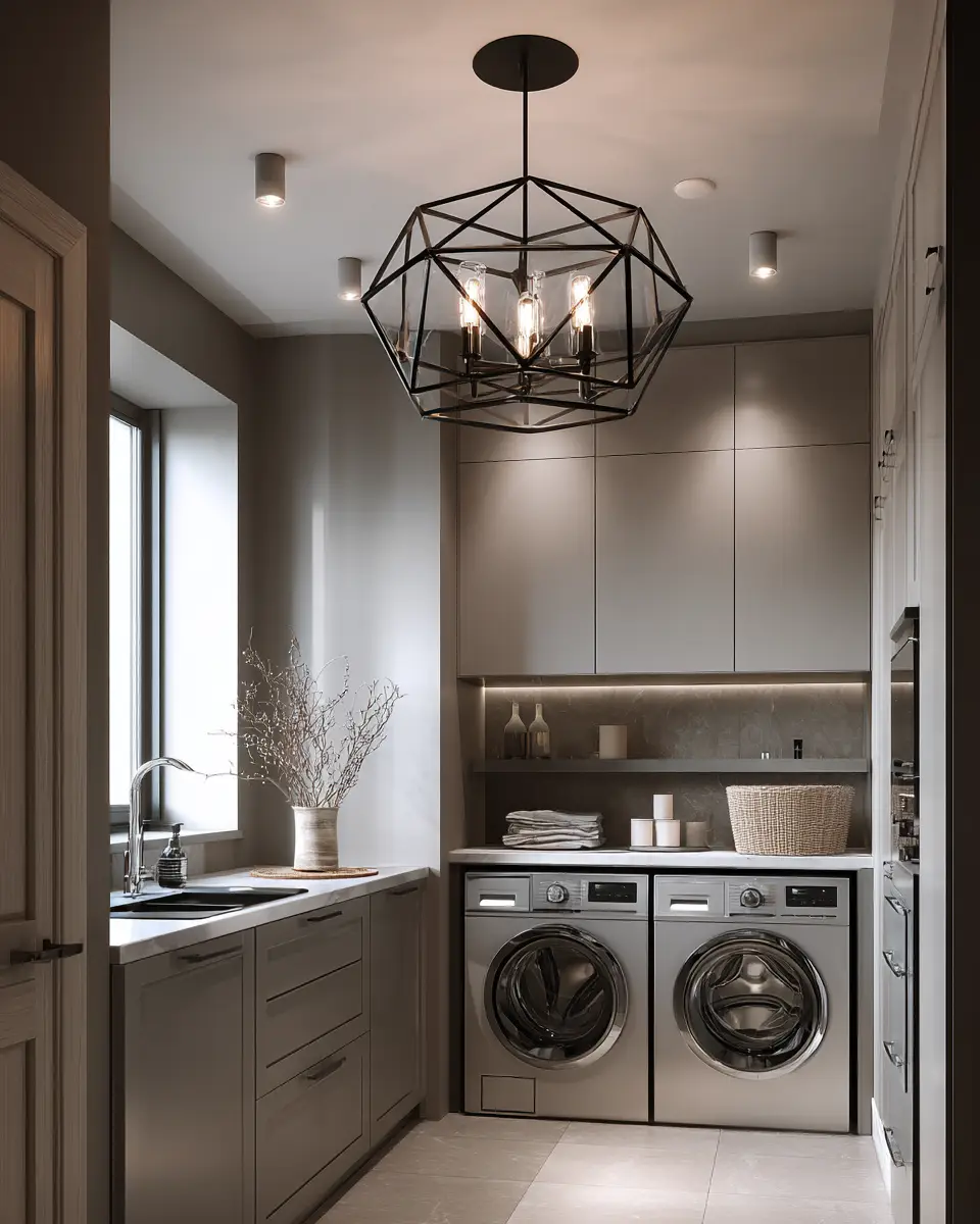 Taupe Modern Laundry Room Decor Ideas - Featured