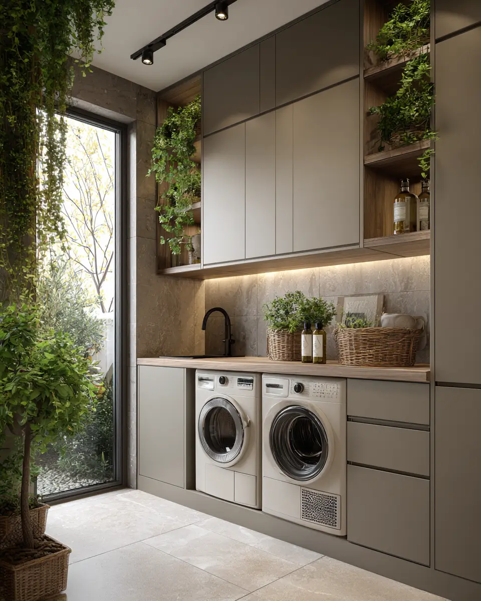 Taupe Modern Laundry Room Decor Ideas