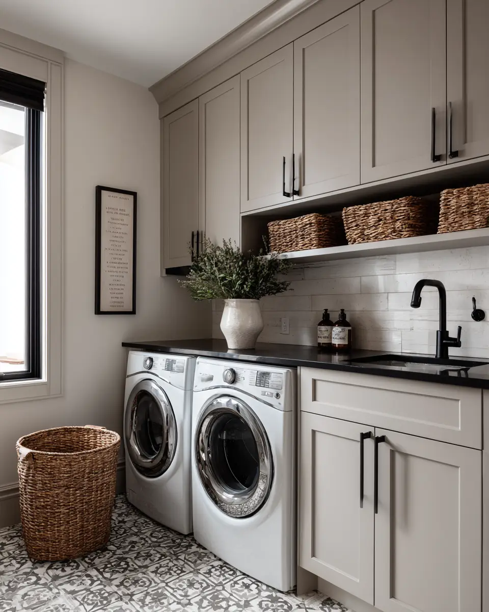 Taupe Modern Laundry Room Decor Ideas