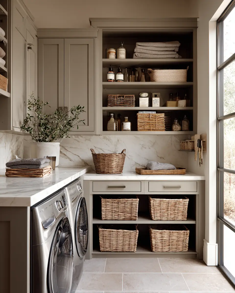 Taupe Modern Laundry Room Decor Ideas