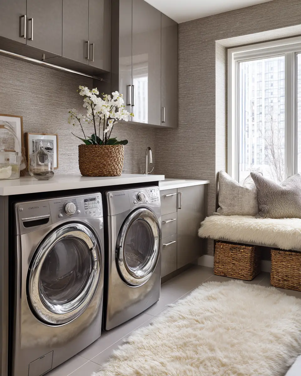 Taupe Modern Laundry Room Decor Ideas