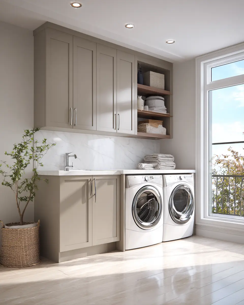 Taupe Modern Laundry Room Decor Ideas
