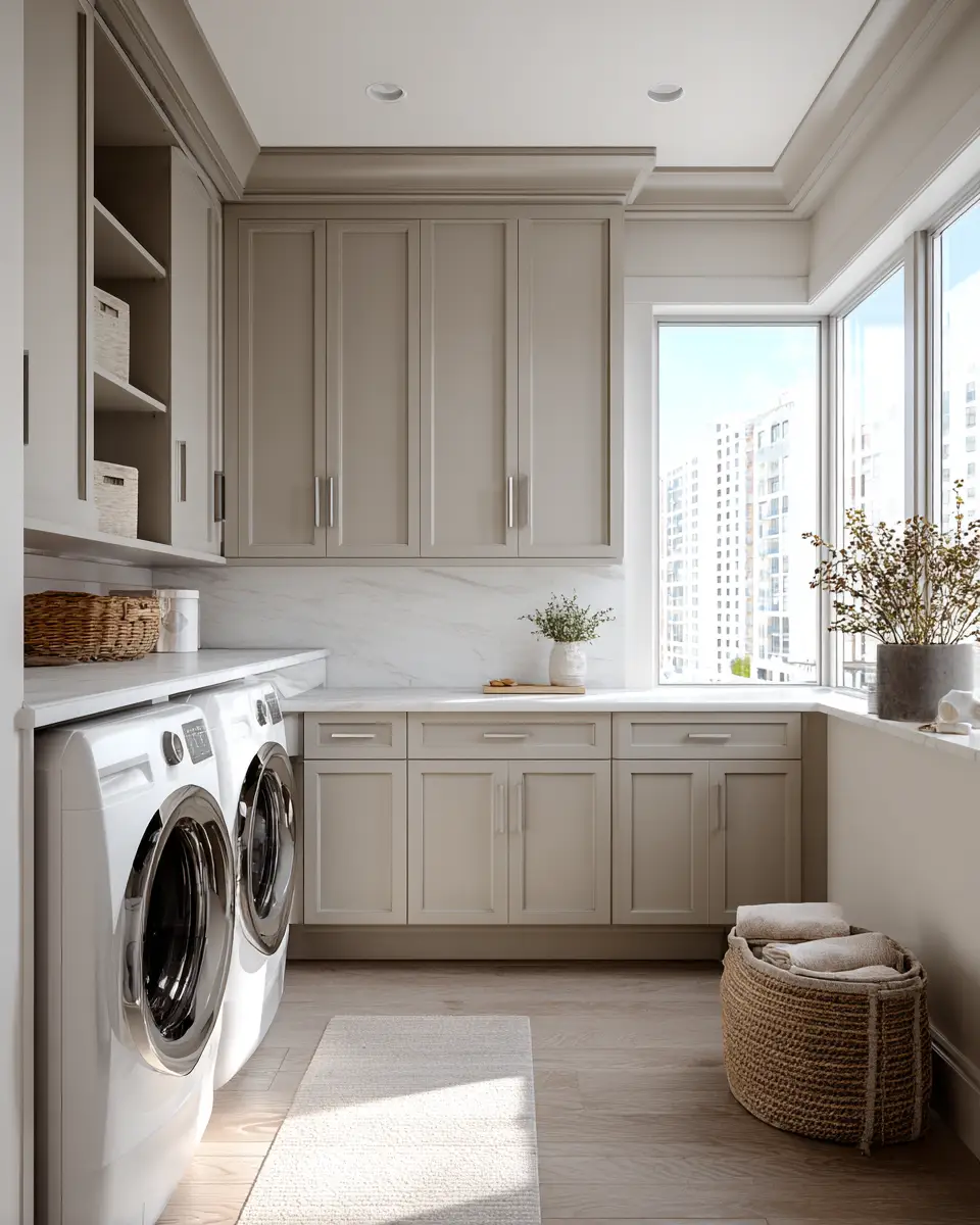 Taupe Modern Laundry Room Decor Ideas