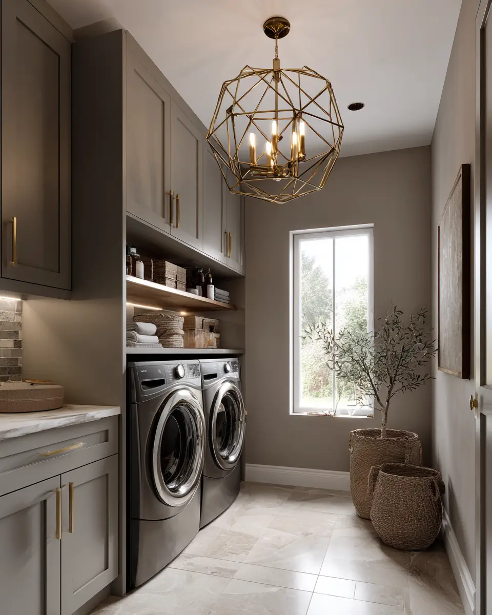 Taupe Modern Laundry Room Decor Ideas