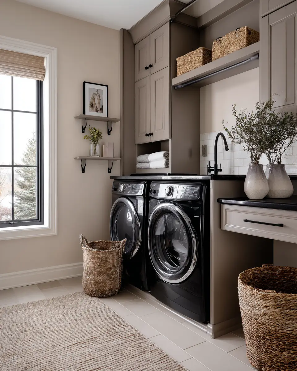 Taupe Modern Laundry Room Decor Ideas